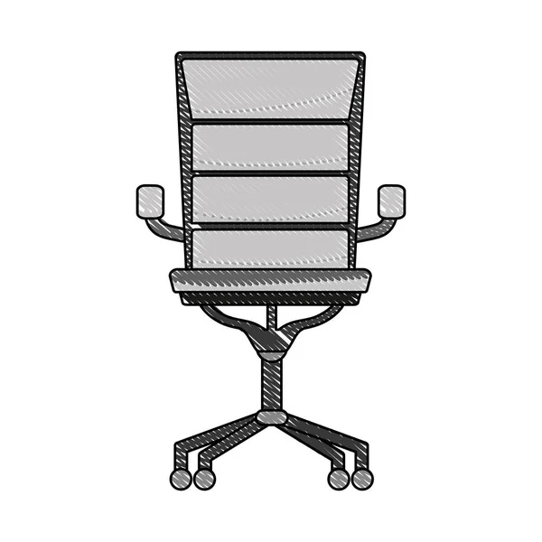 Geraspte Stoel Office Stijl Object Ontwerp Vectorillustratie — Stockvector