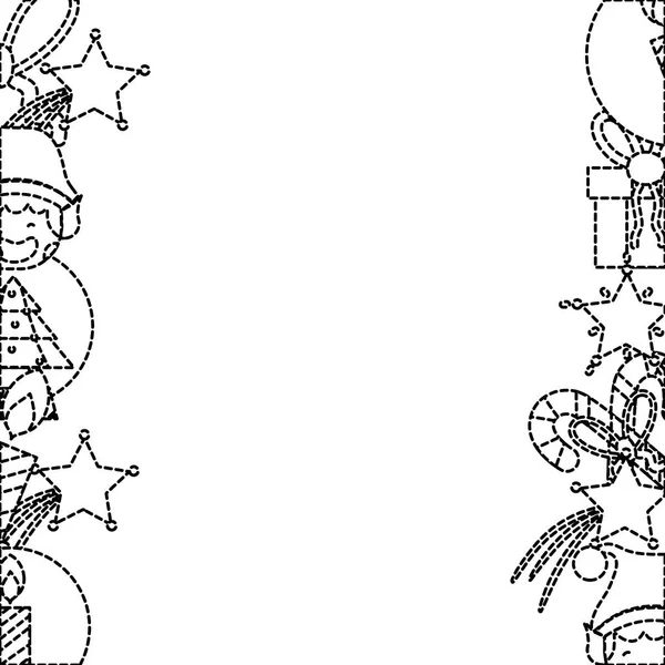 点線図形メリー クリスマス装飾背景デザイン ベクトル イラスト — ストックベクタ