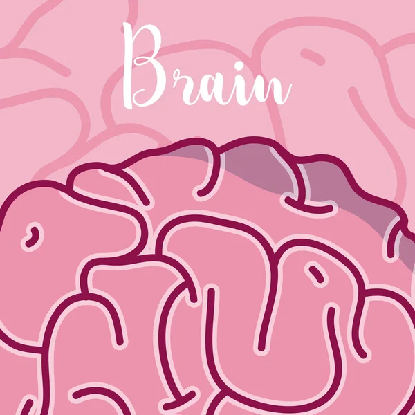 Desenhos Animados Cérebro Humano Sobre Fundo Rosa Vetor Ilustração Design — Vetor de Stock
