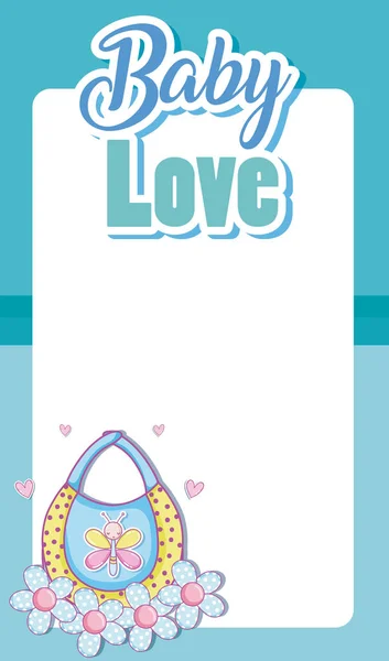 赤ちゃんの愛カード予測に基づく空白フレームとかわいい漫画のベクトル イラスト グラフィック デザイン — ストックベクタ