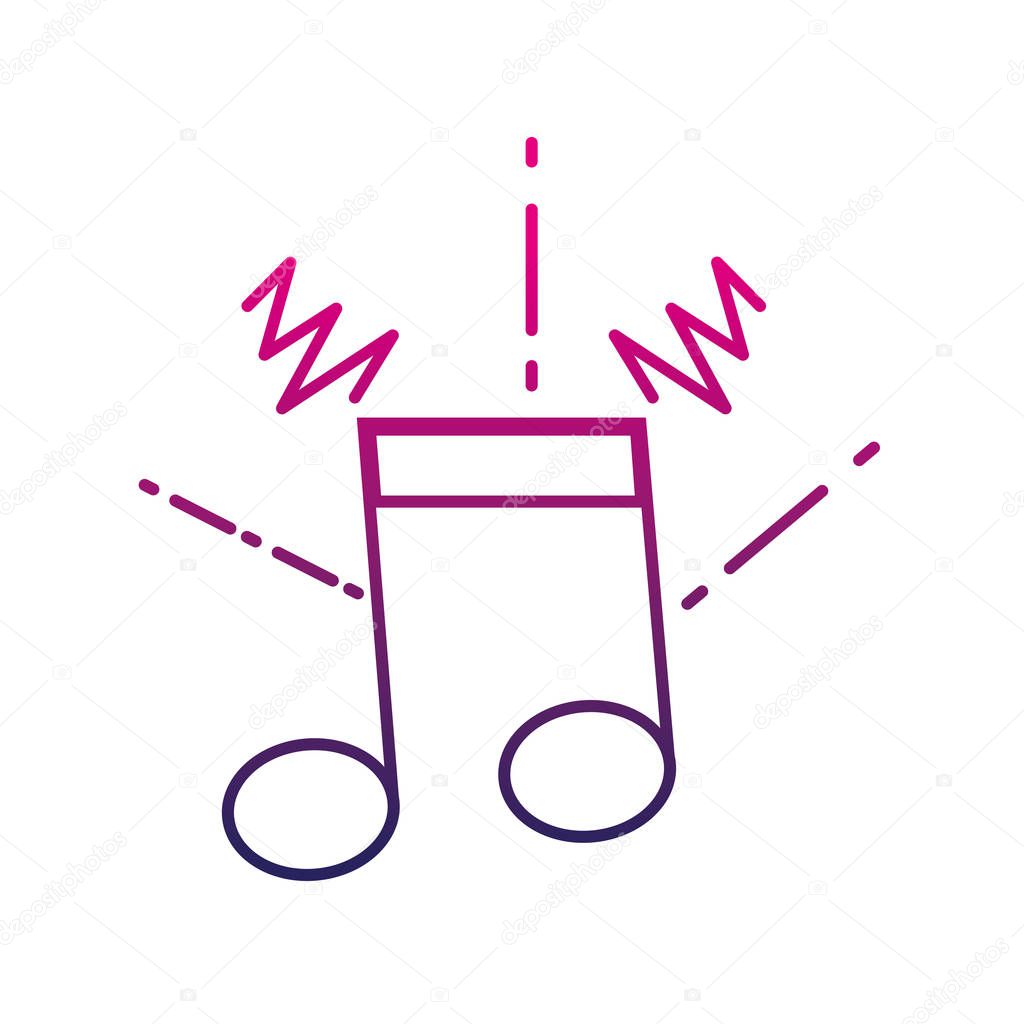 color line musical note sign to rhythm sound vector illustration
