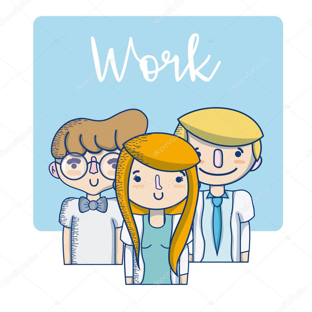 People and work occupations cute cartoons vector illustration graphic design