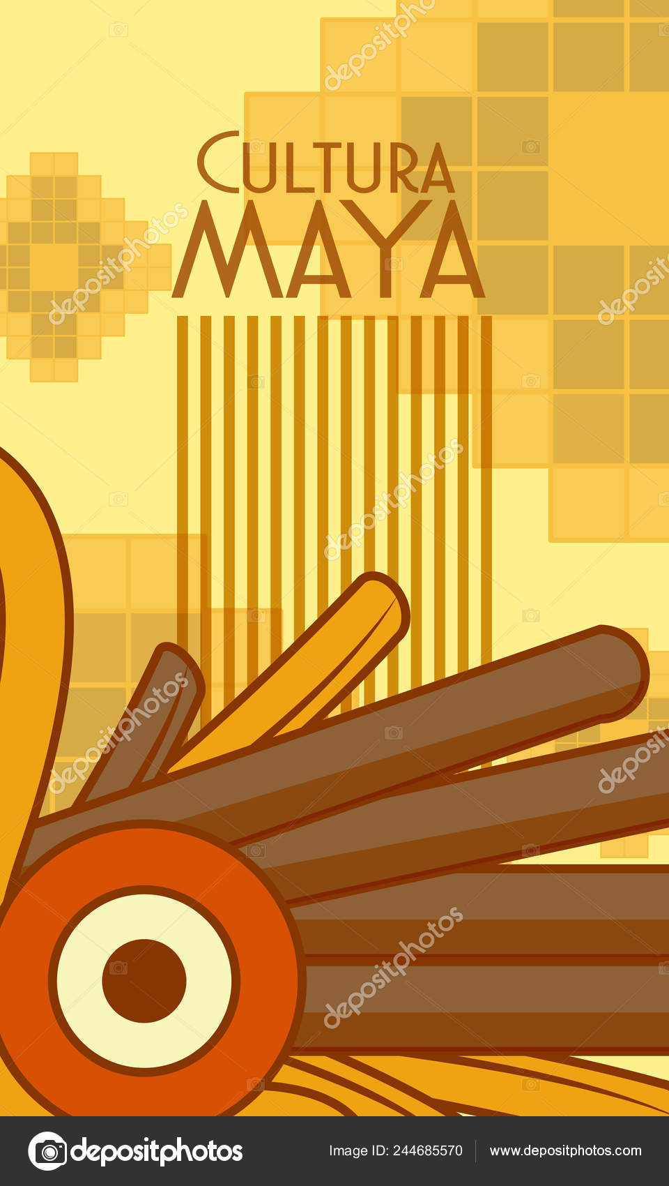 Cultura Maya God Sculpture Poster Vector Illustration Graphic Design Stock Vector C Stockgiu