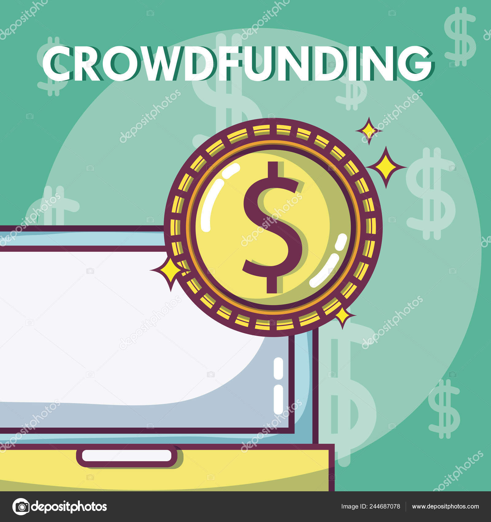 Crowdfunding Donations Investment Concept Vector Illustration Graphic