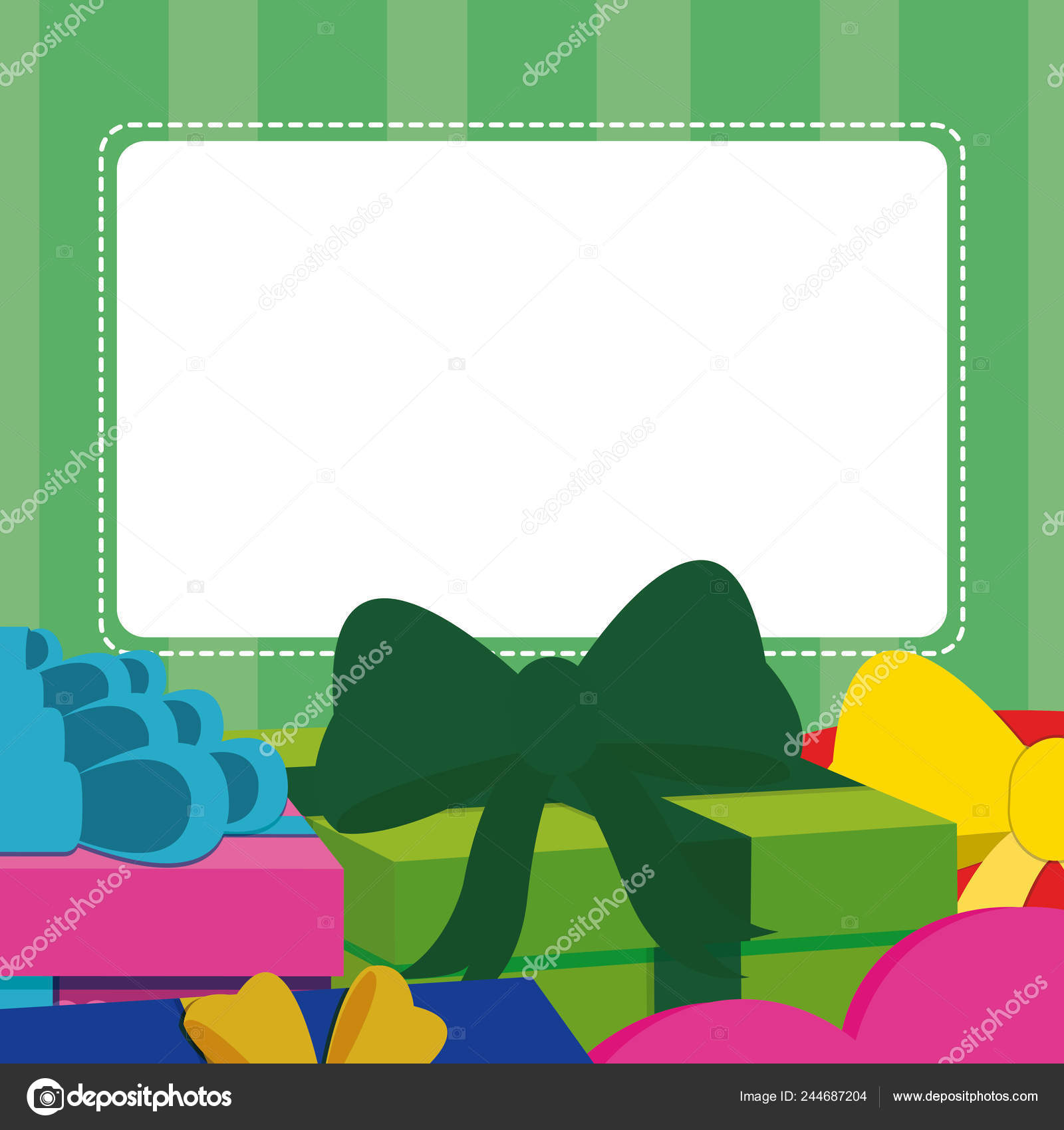 Blank Note Card Gift Boxes Colorful Vector Illustration Graphic Design Stock Vector Image by