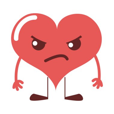 renkli kızgın kalp tutku kawaii kollar ve bacaklar vektör çizim ile