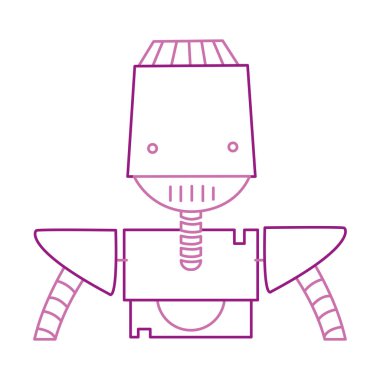 renkli robot yüz teknoloji silah ve göğüs vektör çizim ile