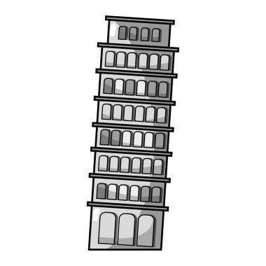 pisa Kulesi yolculuk tatil vektör çizim yaslanmış