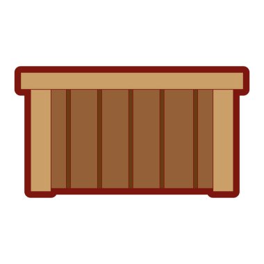 çizgi rengi ofis ahşap Resepsiyon nesne tasarım vektör çizim