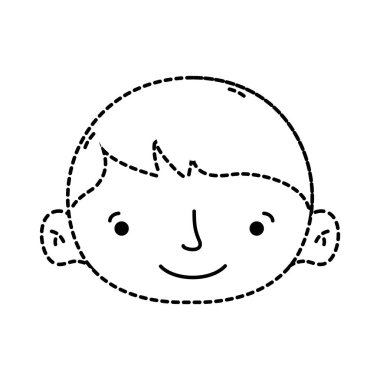 Şekil avatar çocuk kafa saç modeli tasarım vektör çizim ile noktalı