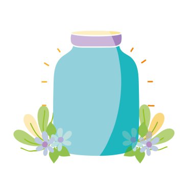 renkli orta mason cam çiçekler ve yapraklar vektör çizim ile