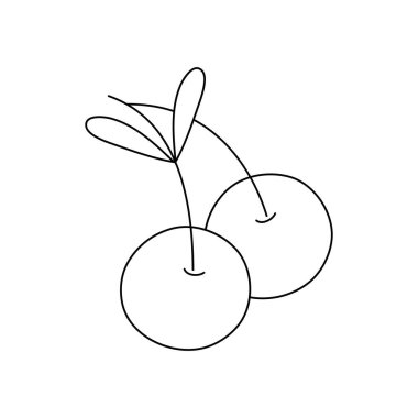 satır lezzetli kiraz meyve sağlıklı beslenme vektör çizim ile