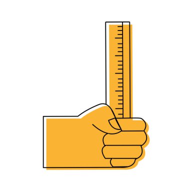 renk el ile cetvel okul kap tasarlamak vektör