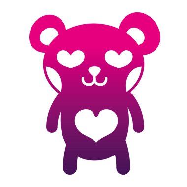 siluet ayı sevimli vahşi hayvan vektör çizim âşık