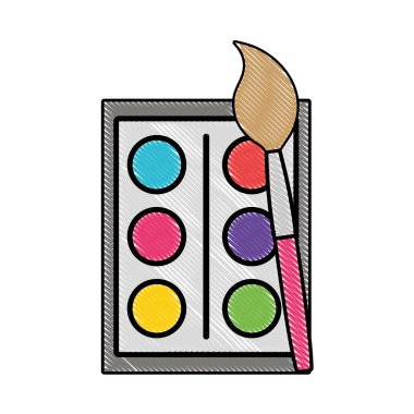 rendelenmiş suluboya boya fırça nesne eğitim vektör çizim