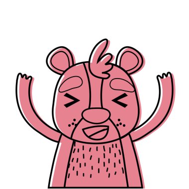 renk çok güzel ve mutlu ayı vahşi hayvan vektör çizim