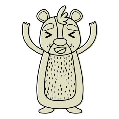 renk sevimli ve memnun ayı vahşi hayvan vektör çizim