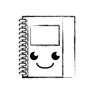 gülümseme ve sevimli defter nesne kawaii vektör çizim şekil