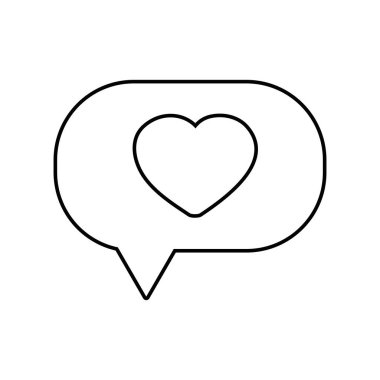 satır kalp sohbet kabarcık metin iletisi vektör çizim içinde
