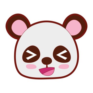 çizgi rengi neşeli panda vahşi hayvan vektör çizim kafa