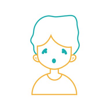 satır avatar çocuk t-shirt ve saç modeli tasarım vektör çizim ile