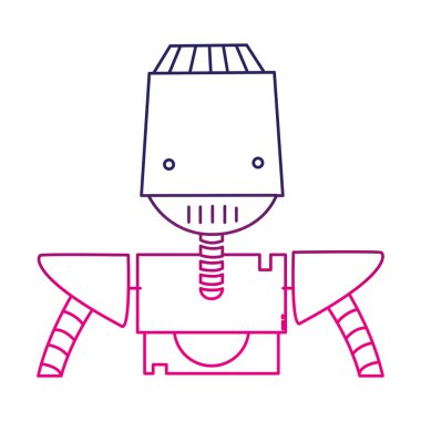 renkli robot yüz teknoloji silah ve göğüs vektör çizim ile