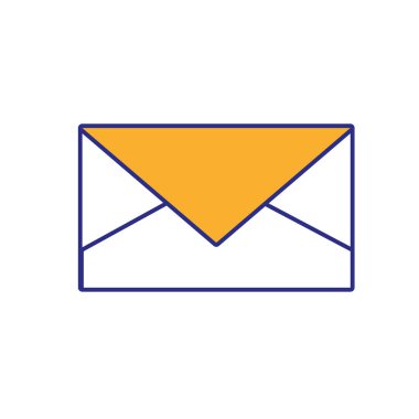 E-posta mektup ve mesaj Tema izole tasarım vektör çizim zarf