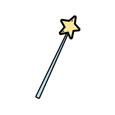 sihirli değnek sopa sihirbaz nesne vektör çizim için rendelenmiş