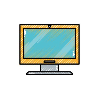 Bilgisayar aygıtı araç teknolojisi ve elektronik Tema izole tasarım vektör çizim