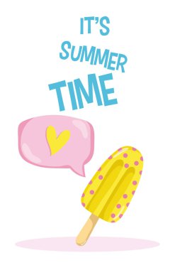 Yaz saati kart kavramı vektör çizim grafik tasarım