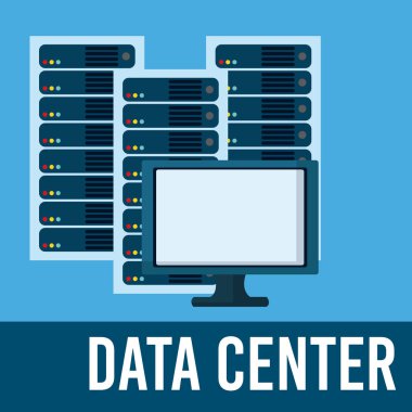 Veri merkezi teknoloji vektör çizim grafik tasarım