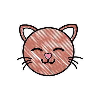 rendelenmiş uyuyan kedi baş sevimli hayvan vektör çizim