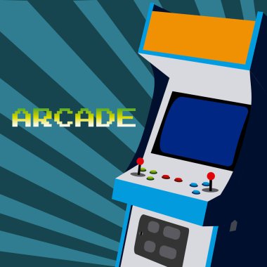 Arcade vintage videgame çizgili arka plan vektör illüstrasyon kavramı üzerinde