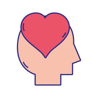 kalp love tasarım vektör çizim içinde adamla siluet