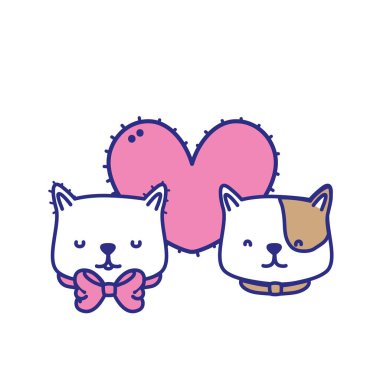 Hayvan evde beslenen hayvan ve yavru tema izole tasarım vektör çizim karikatür kedi