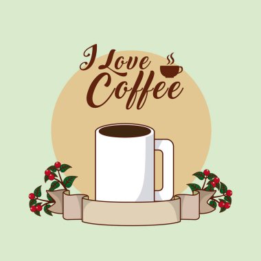 Kahve kavramı ile boş şerit bayrak seviyorum