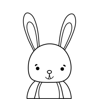 satır çok güzel ve mutlu tavşan vahşi hayvan vektör çizim