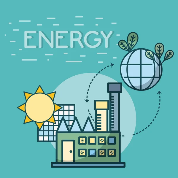 Painel Solar Energia Elétrica Vetor Ilustração Design Gráfico —  Vetores de Stock