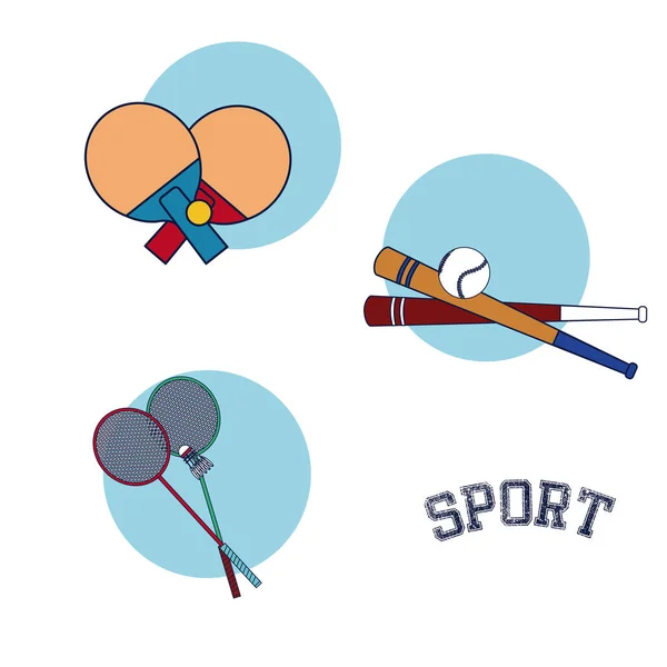 スポーツ用品および付属品のベクトル イラスト グラフィック デザイン — ストックベクタ
