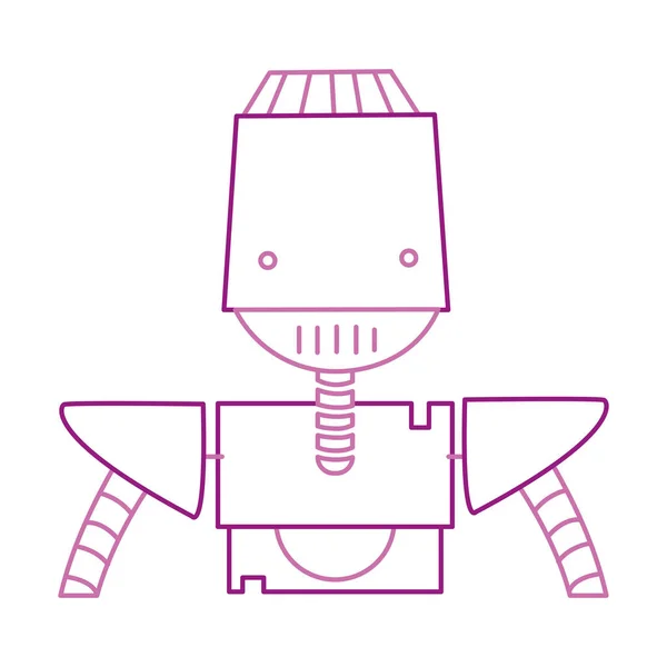Kolor Linii Robota Twarz Technologii Ramion Klatki Piersiowej Wektor Ilustracja — Wektor stockowy