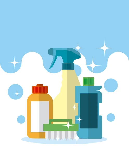 Cleaning Kit Products Vector Illustration Graphic Design — Stock Vector