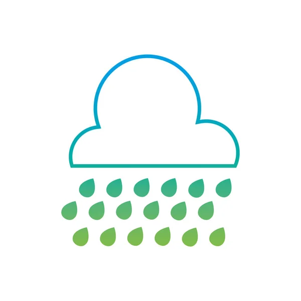 Sziluettjét Felhő Eső Természetes Időjárás Vektoros Illusztráció — Stock Vector