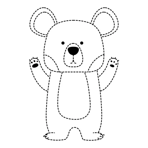 Tečkovaný Tvar Roztomilý Medvěd Divoké Zvíře Lesa Vektorové Ilustrace — Stockový vektor