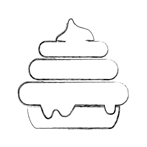 Figure Délicieux Gâteau Dessert Sucré Nourriture Vecteur Illustration — Image vectorielle