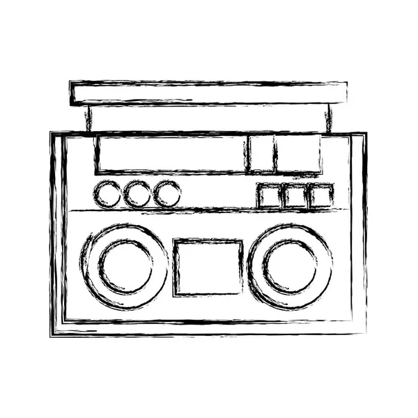 Figura Tecnología Objetos Radio Para Escuchar Ilustración Vector Música — Vector de stock