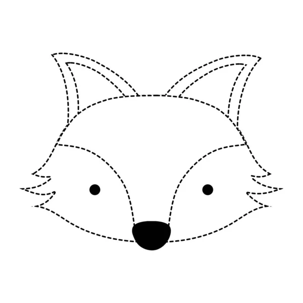 点線の形かわいいキツネ頭の野生動物のベクトル図 — ストックベクタ