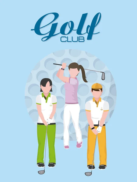 Golfspieler Team Über Ball Hintergrund Vektor Illustration Grafik Design — Stockvektor
