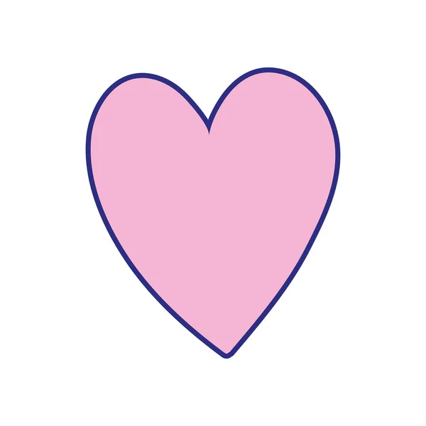 Pełny Kolor Ładny Miłość Serce Romantyczny Symbol Wektor Ilustracja — Wektor stockowy