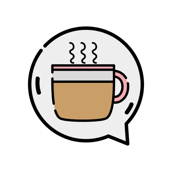 Hot Coffee Cup Chat Bubble Vector Illustration — Stock Vector