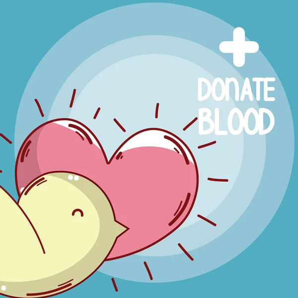 捐赠血鸽和心脏向量例证图设计 — 图库矢量图片